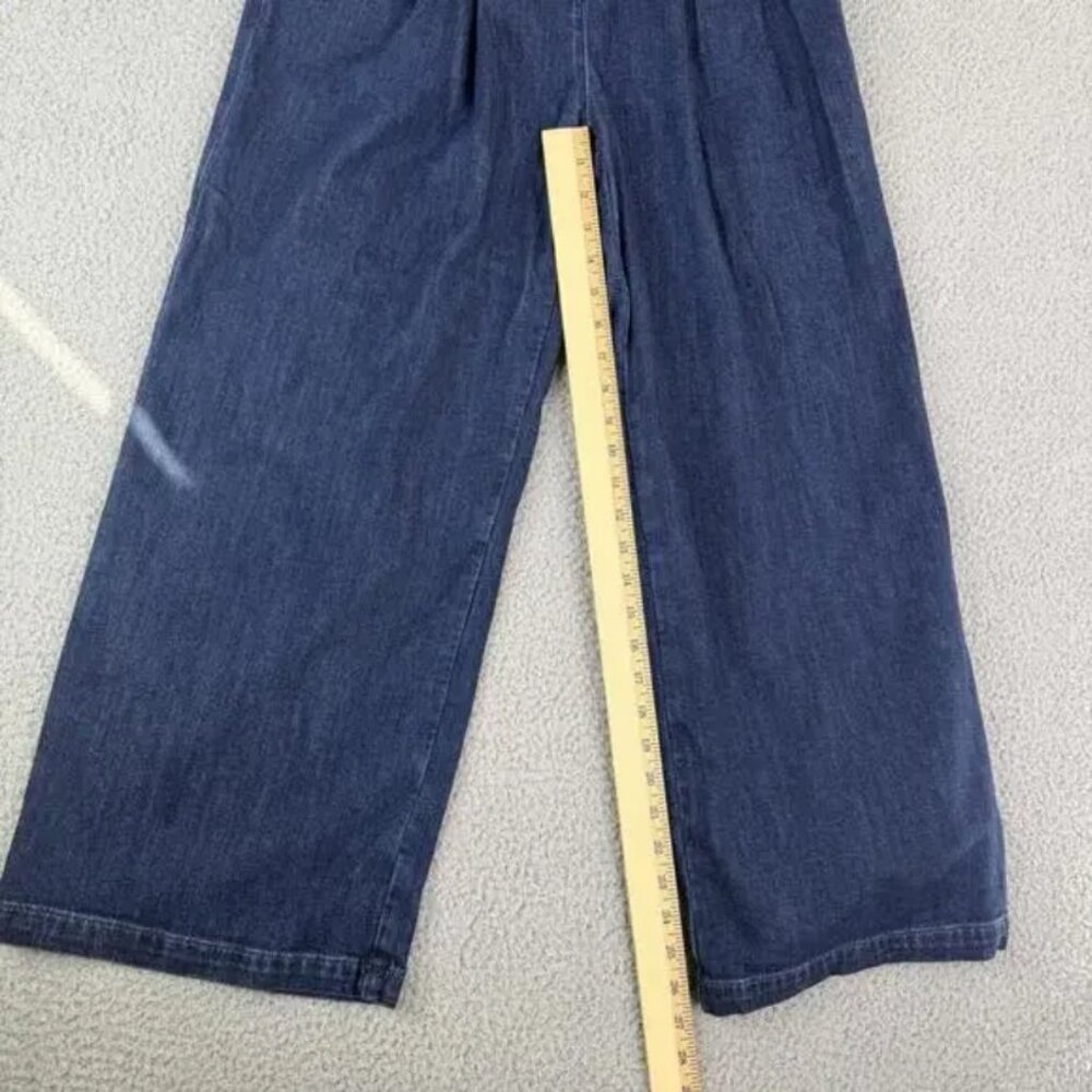 American Eagle  AE Denim Trousers Wide Leg High Rise Dark Wash 0 Short - Picture 5 of 10